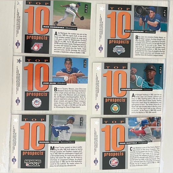 1994 Upper Deck MLB Top 10 Prospects Card Set - Picture 3 of 4